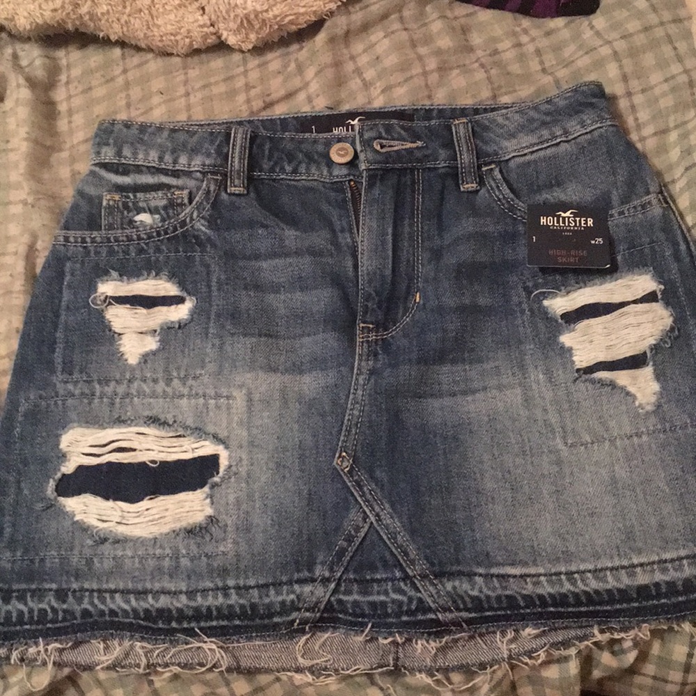 High waisted jean skirt